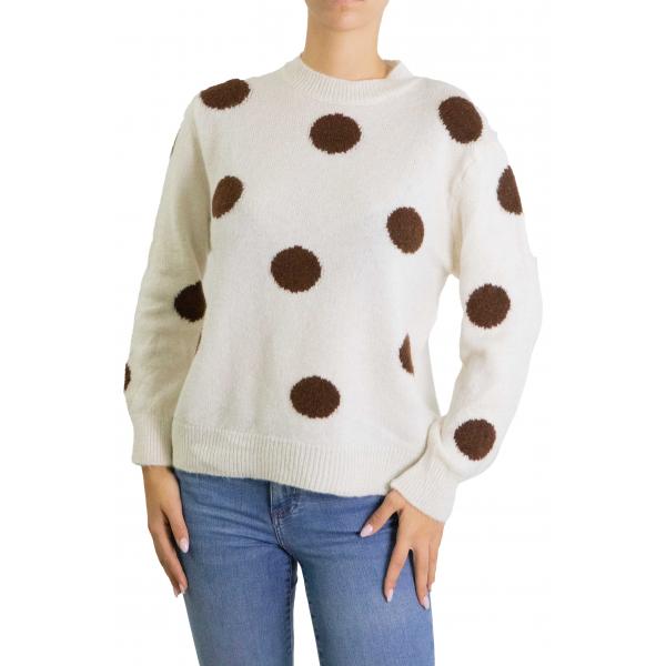 Maglione con pois girocollo 